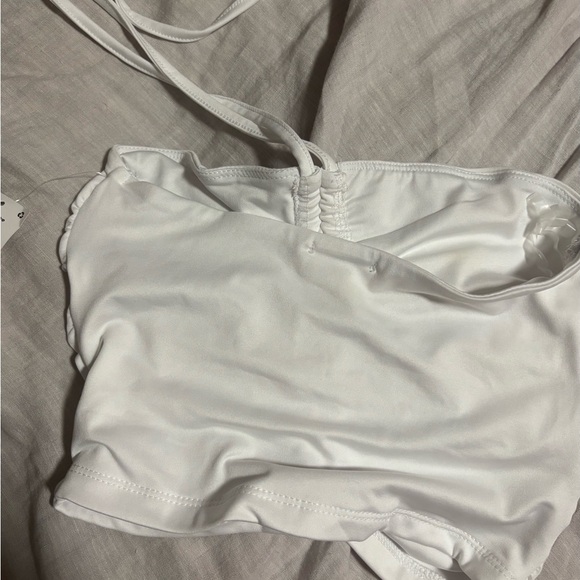 White Ruched Women's Top - Picture 2 of 3